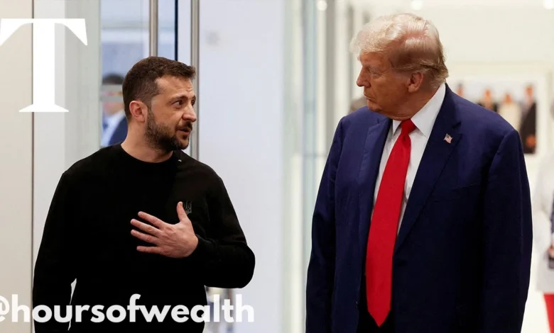 Zelensky and Putin,Trump and Zelensky’s Meeting